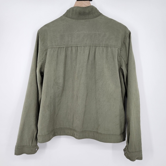 Old Navy Womens Soft Utility Jacket Size L Arugula Green Snap Front Lightweight - Picture 8 of 8